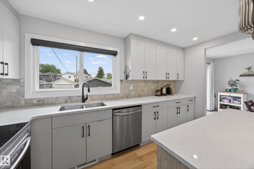 9915 154 Street Nw, Edmonton, AB - Indoor Photo Showing Kitchen With Double Sink