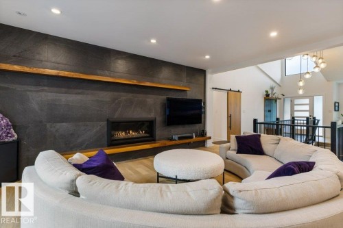 3 Lee Place, St. Albert, AB - Indoor Photo Showing Living Room With Fireplace