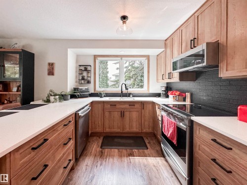 37 Ash Crescent, St. Albert, AB - Indoor Photo Showing Kitchen With Double Sink