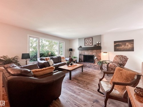37 Ash Crescent, St. Albert, AB - Indoor Photo Showing Living Room With Fireplace