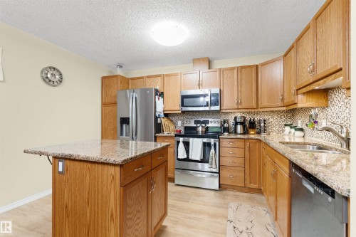 #218 2098 Blackmud Creek Dr Sw, Edmonton, AB - Indoor Photo Showing Kitchen With Stainless Steel Kitchen With Double Sink