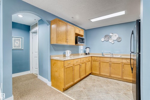 #218 2098 Blackmud Creek Dr Sw, Edmonton, AB - Indoor Photo Showing Kitchen With Double Sink