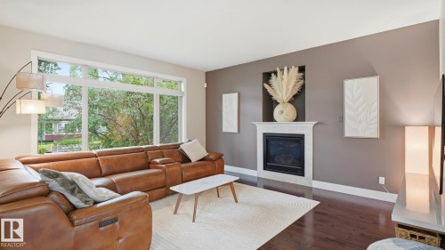 9847 92 Avenue Nw, Edmonton, AB - Indoor Photo Showing Living Room With Fireplace