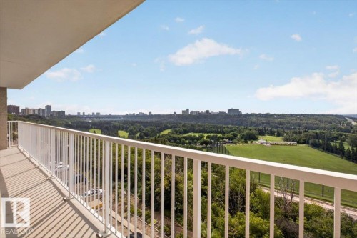 Private balcony with a metal railing - #506 12121 Jasper Av Nw, Edmonton, AB - Outdoor With View