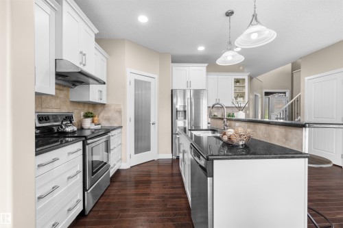 843 Armitage Wynd Sw, Edmonton, AB - Indoor Photo Showing Kitchen With Stainless Steel Kitchen With Upgraded Kitchen
