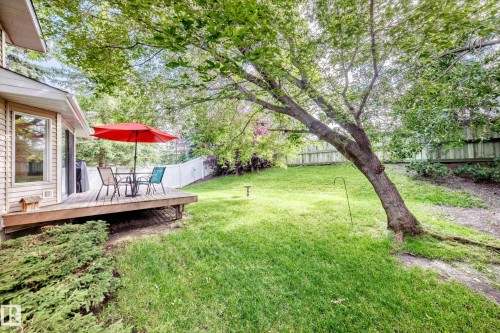 Private Back Yard with Mature Trees - 350 Pearson Crescent Nw, Edmonton, AB - Outdoor