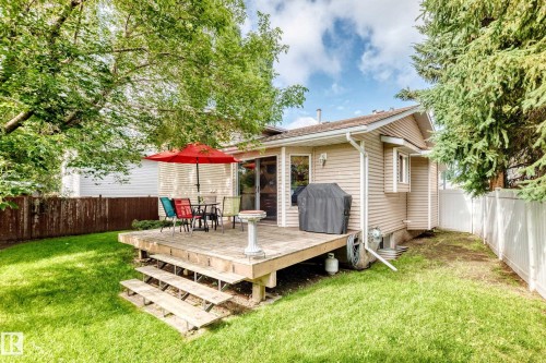 Private Fenced Yard - Mature Trees - 350 Pearson Crescent Nw, Edmonton, AB - Outdoor With Deck Patio Veranda