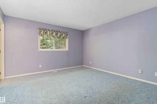 Neutral wall color, window with natural lighting, textured carpet flooring, white trim - 851 112A Street Nw, Edmonton, AB - Indoor Photo Showing Other Room
