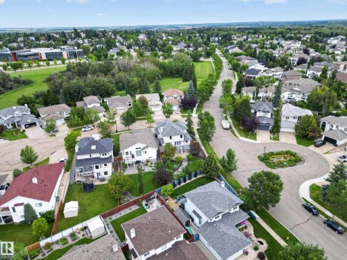 Residential neighborhood featuring mature trees, paved streets, and cul-de-sac design - 229 Hillcrest Crest, Sherwood Park, AB - Outdoor With View
