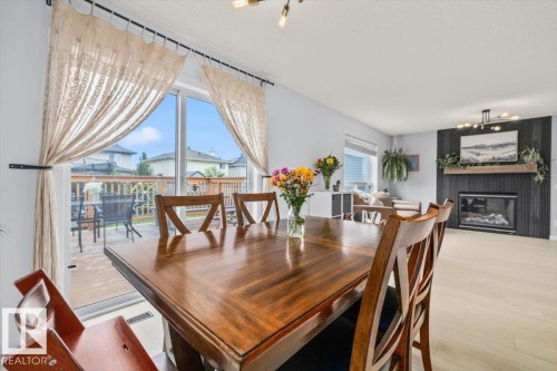 19040 47 Avenue Nw, Edmonton, AB - Indoor Photo Showing Dining Room With Fireplace
