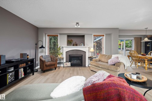 133 Greystone Crescent, Spruce Grove, AB - Indoor Photo Showing Living Room With Fireplace