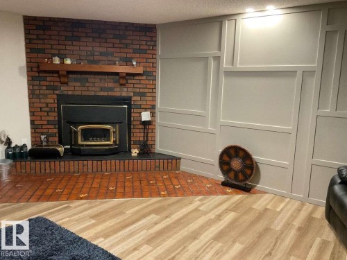 74 Greystone Crescent, Sherwood Park, AB - Indoor Photo Showing Living Room With Fireplace