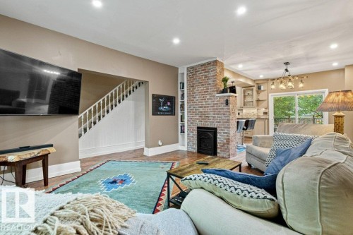10547 126 Street Nw, Edmonton, AB - Indoor Photo Showing Living Room With Fireplace