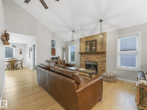 4409 58 Street, Beaumont, AB - Indoor Photo Showing Living Room With Fireplace