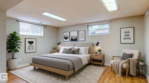 1 of 2 bedrooms in Legal Suite - 11031 152 Street Nw, Edmonton, AB - Indoor Photo Showing Bedroom