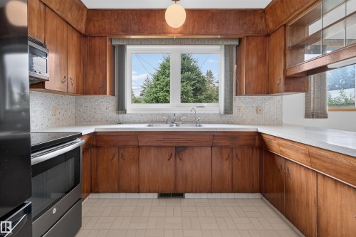 4132 113 Street Nw, Edmonton, AB - Indoor Photo Showing Kitchen With Double Sink