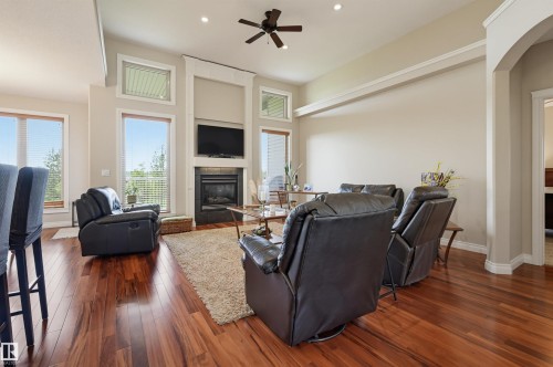 49 Danfield Place, Spruce Grove, AB - Indoor Photo Showing Living Room With Fireplace