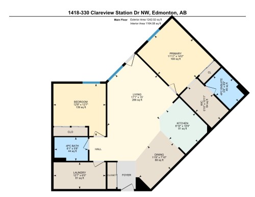 Floor plan - #1418 330 Clareview Station Dr Nw, Edmonton, AB - Other