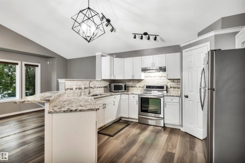21243 91 Avenue Nw, Edmonton, AB - Indoor Photo Showing Kitchen With Stainless Steel Kitchen With Upgraded Kitchen