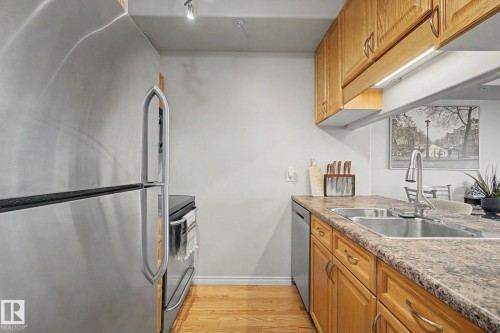 #807 10319 111 St Nw, Edmonton, AB - Indoor Photo Showing Kitchen With Double Sink