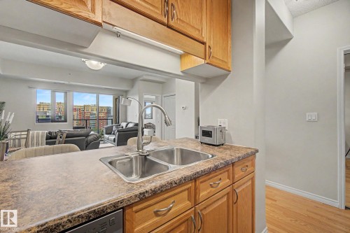 #807 10319 111 St Nw, Edmonton, AB - Indoor Photo Showing Kitchen With Double Sink
