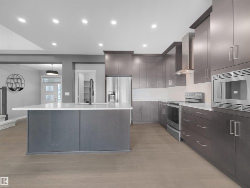 20715 27 Avenue Nw, Edmonton, AB - Indoor Photo Showing Kitchen With Upgraded Kitchen