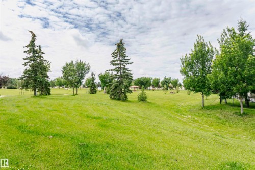 Expansive green space featuring mature trees and a picnic area - #42 9630 176 St Nw, Edmonton, AB - Outdoor With View