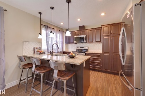 #57 330 Bulyea Rd Nw, Edmonton, AB - Indoor Photo Showing Kitchen With Stainless Steel Kitchen With Double Sink With Upgraded Kitchen