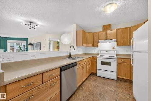 #206 7839 96 St Nw, Edmonton, AB - Indoor Photo Showing Kitchen With Double Sink