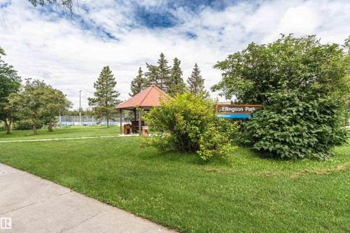 Manicured green space with concrete pathways and mature trees - 11139 62 Avenue Nw, Edmonton, AB - Outdoor