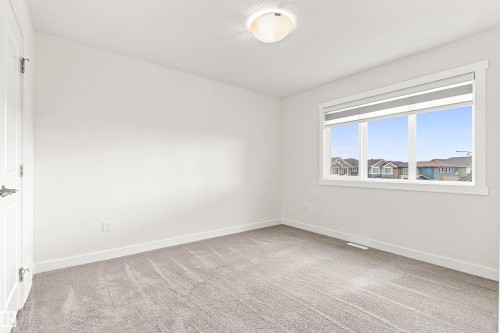 Light gray carpeting with white walls, a single window with blinds, and an overhead light fixture - 22019 82 Avenue Nw, Edmonton, AB - Indoor Photo Showing Other Room