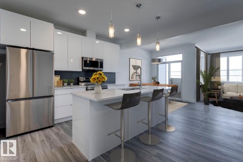 #71 16231 19 Av Sw, Edmonton, AB - Indoor Photo Showing Kitchen With Upgraded Kitchen