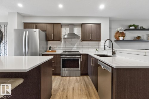 384 Stout Lane, Leduc, AB - Indoor Photo Showing Kitchen With Upgraded Kitchen