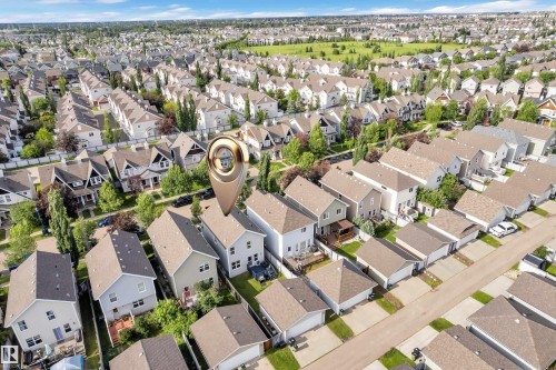 Aerial perspective showcasing a residential neighborhood with detached homes - 7223 19A Avenue Sw, Edmonton, AB - Outdoor With View