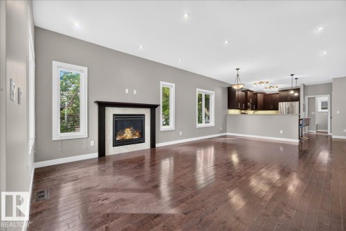 12126 47 Street Nw, Edmonton, AB - Indoor Photo Showing Living Room With Fireplace