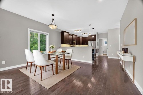 virtually staged - 12126 47 Street Nw, Edmonton, AB - Indoor Photo Showing Dining Room