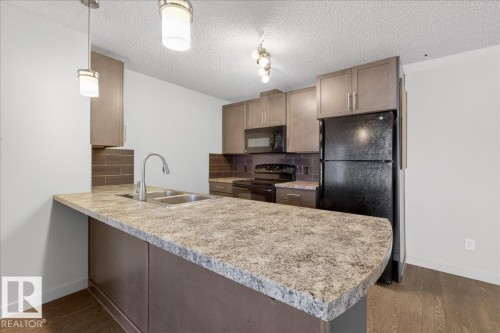 #123 6084 Stanton Dr Sw, Edmonton, AB - Indoor Photo Showing Kitchen With Double Sink