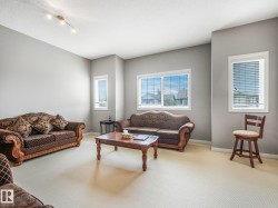 Expansive room featuring light-colored carpeting, multiple windows, and a track lighting fixture - 