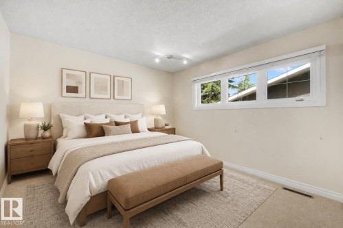 **VIRTUALLY STAGED** - 4139 122 Street Nw, Edmonton, AB - Indoor Photo Showing Bedroom