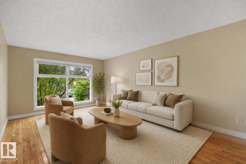 **VIRTUALLY STAGED** - 4139 122 Street Nw, Edmonton, AB - Indoor Photo Showing Living Room