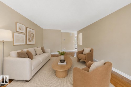**VIRTUALLY STAGED** - 4139 122 Street Nw, Edmonton, AB - Indoor Photo Showing Living Room