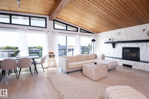 5019 42 Street, Cold Lake, AB - Indoor Photo Showing Living Room With Fireplace