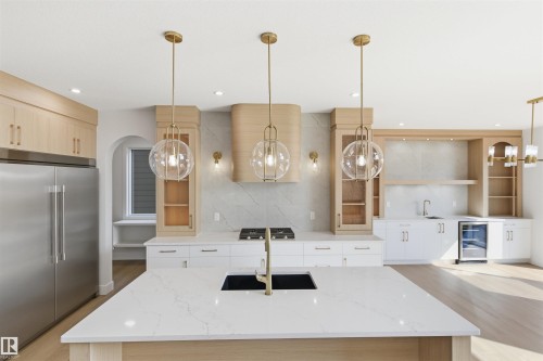 529 Ashgrove Circle, Leduc, AB - Indoor Photo Showing Kitchen With Upgraded Kitchen