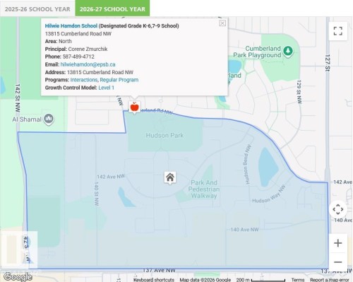 School Boundary Map. Displaying the designated school zone and associated school information for the property - 14031 136 Street Nw, Edmonton, AB - Other