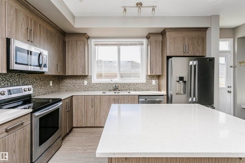 8103 Chappelle Way Sw, Edmonton, AB - Indoor Photo Showing Kitchen With Double Sink With Upgraded Kitchen