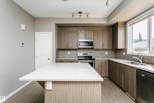 8103 Chappelle Way Sw, Edmonton, AB - Indoor Photo Showing Kitchen With Double Sink