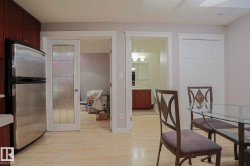 Light wood-finish flooring complements the interior space - 