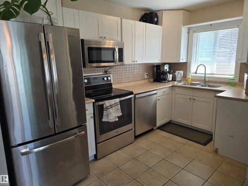 4033 117 Avenue Nw, Edmonton, AB - Indoor Photo Showing Kitchen With Stainless Steel Kitchen With Double Sink