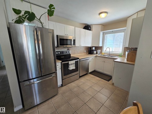 4033 117 Avenue Nw, Edmonton, AB - Indoor Photo Showing Kitchen With Stainless Steel Kitchen With Double Sink