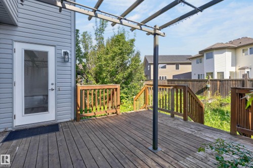 Wood deck with railing and pergola structure - 1315 Westerra Drive, Stony Plain, AB - Outdoor With Deck Patio Veranda With Exterior